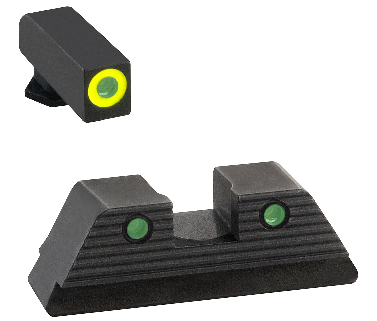 AmeriGlo GL821 Trooper Series Glock Gen 5 Sight Set LumiGreen Outline Front Green Tritium Rear