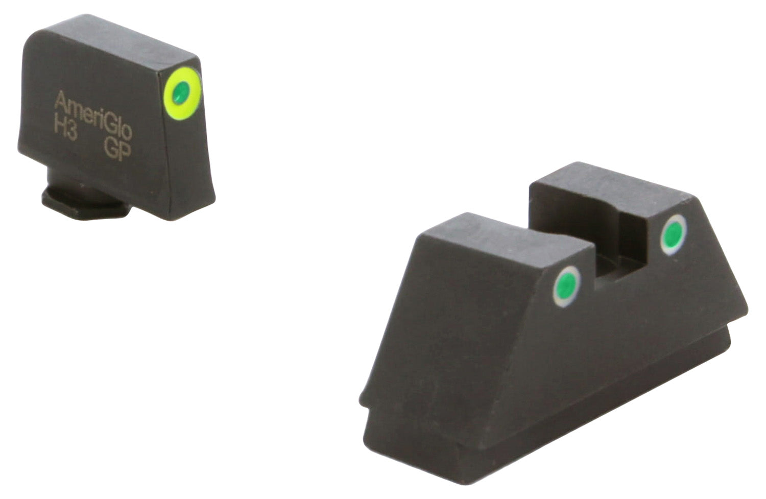 AmeriGlo GL333 XL Tall Optic-Ready Glock Sight Set LumiGreen Front Sight Green Tritium White Outline Rear