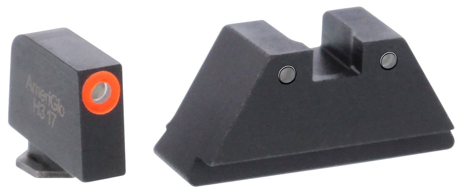 AmeriGlo GL452 XL Tall Co-Witness Iron Sight Set for Glock - Orange Outline Front & Black Outline Rear