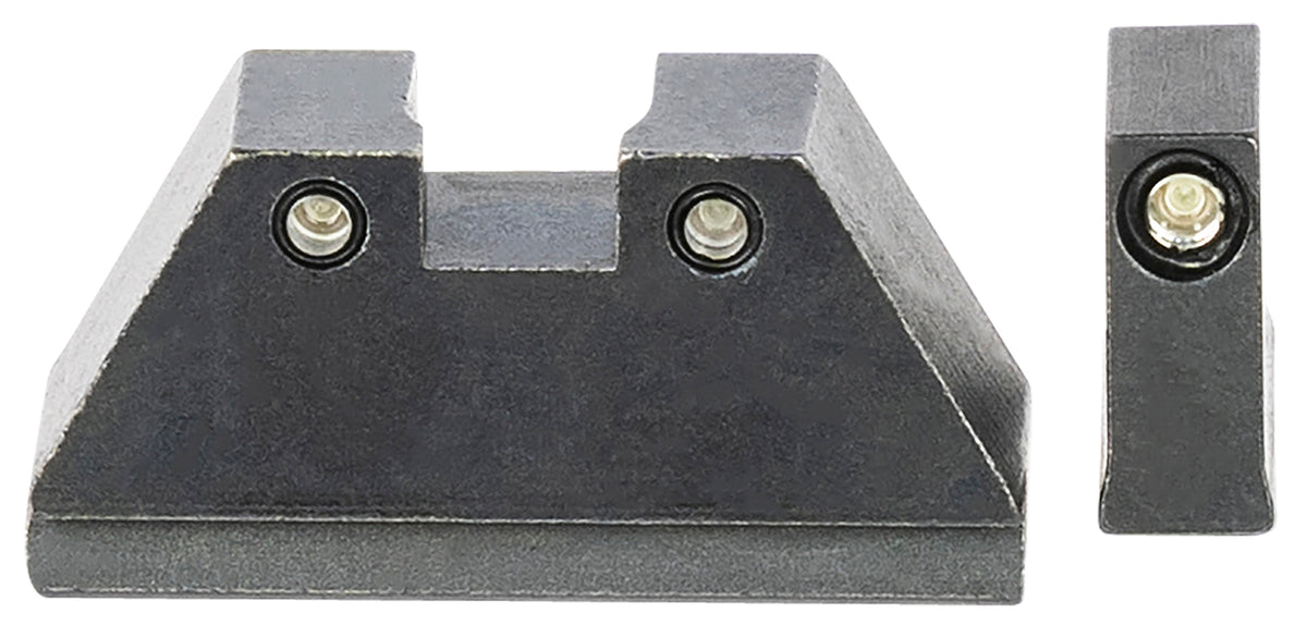 AmeriGlo GL813 XL Tall Co-Witness Iron Sight Set for Glock - Green Tritium Black Outline Front & Rear