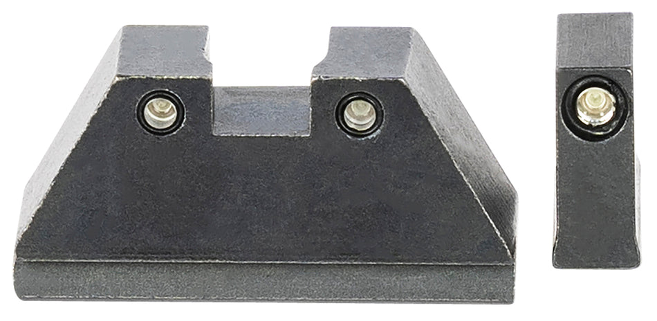 AmeriGlo GL813 XL Tall Co-Witness Iron Sight Set for Glock - Green Tritium Black Outline Front & Rear