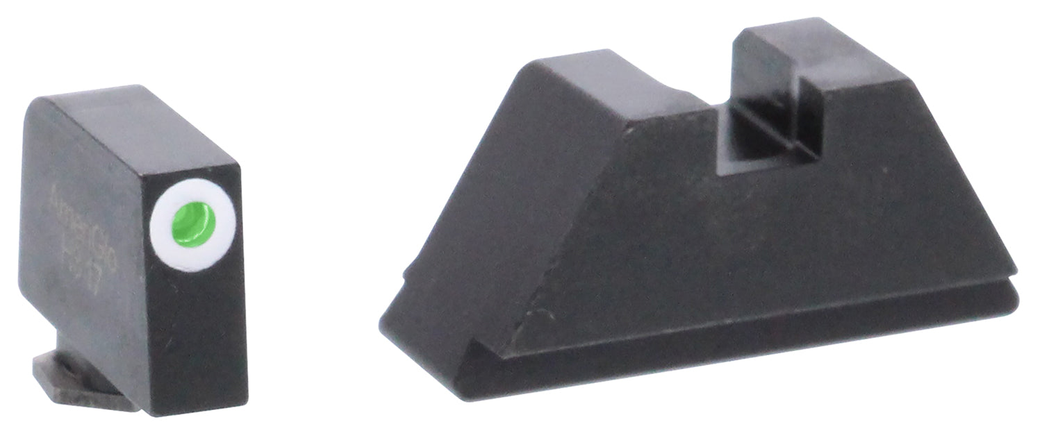 AmeriGlo GL411 XL Tall Co-Witness Iron Sight Set for Glock - Green Tritium White Outline Front & Black Rear