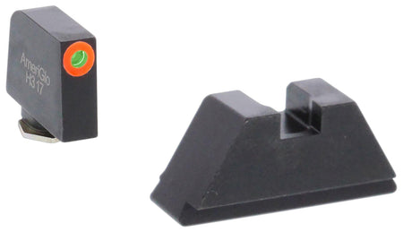 AmeriGlo GL511 XL Tall Co-Witness Iron Sight Set for Glock - Green Tritium Orange Outline Front & Black Rear