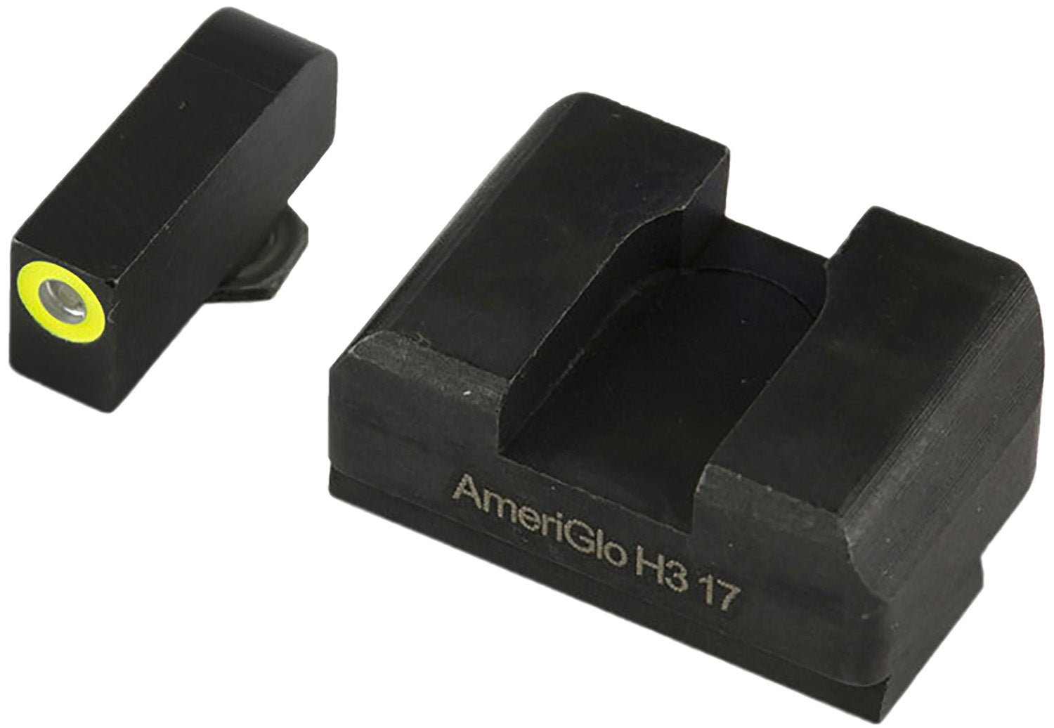 AmeriGlo GL611 XL Tall Co-Witness Iron Sight Set for Glock - Green Tritium LumiGreen Outline Front & Black Rear