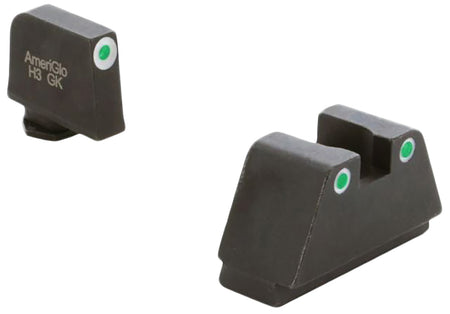 AmeriGlo GL330 2XL Tall Co-Witness Iron Sight Set for Glock - Green Tritium White Outline Front & Rear