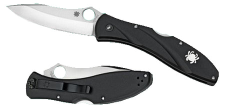 Spyderco Centofante 3 3.14" VG-10 Plain Drop Point Blade Black Lightweight FRN Handle Folding Knife
