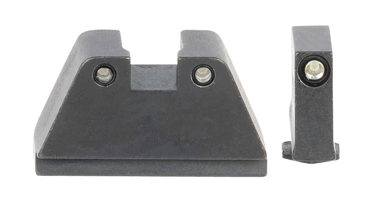AmeriGlo GL814 2XL Tall Co-Witness Iron Sight Set for Glock - Green Tritium Black Outline Front & Rear