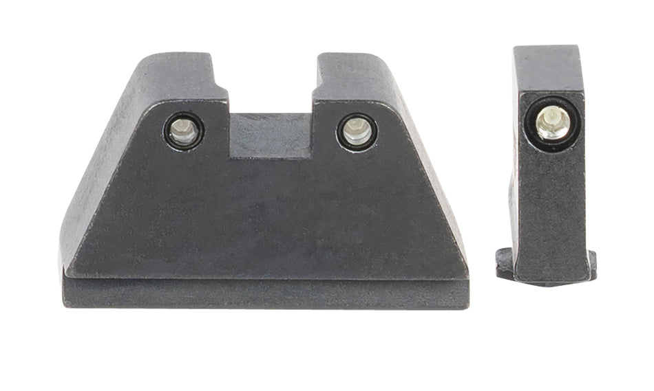 AmeriGlo GL814 2XL Tall Co-Witness Iron Sight Set for Glock - Green Tritium Black Outline Front & Rear