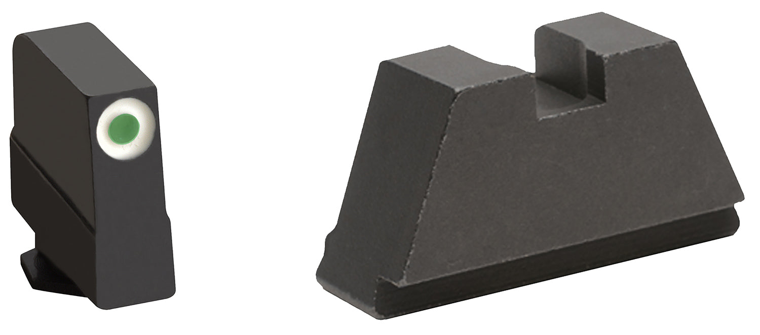 AmeriGlo GL491 3XL Tall Co-Witness Iron Sight Set for Glock - Green Tritium White Outline Front & Black Rear