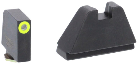 AmeriGlo GL682 Glock Optic Compatible Sight Set – 5XL Tall Green Tritium LumiGreen Outline Front & Black Rear