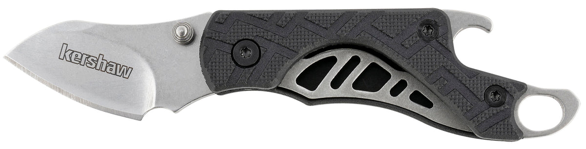 Kershaw 1025X Cinder 1.4-Inch Folding Drop Point 3Cr13MoV Stonewashed Blade Black Nylon Handle Includes Key Ring