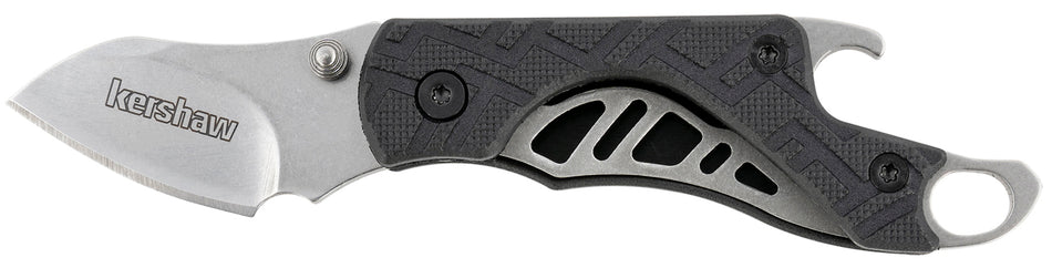 Kershaw 1025X Cinder 1.4-Inch Folding Drop Point 3Cr13MoV Stonewashed Blade Black Nylon Handle Includes Key Ring