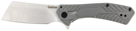Kershaw 3445 Static 2.9-Inch Folding Cleaver-Style 8Cr13MoV SS Satin Blade Gray PVD Stainless Handle & Pocket Clip
