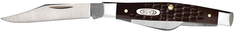 Case 00106 Medium Stockman 2.42"/1.58"/1.57" Folding Clip/Sheepsfoot/Pen Tru-Sharp SS As-Ground Blades, Brown Synthetic Handle