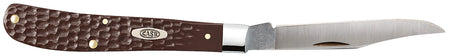 Case 00135 Slimline Trapper Folding Pocket Knife 3.25" Plain Mirror Polished Tru-Sharp SS Clip Blade, Brown Synthetic Handle