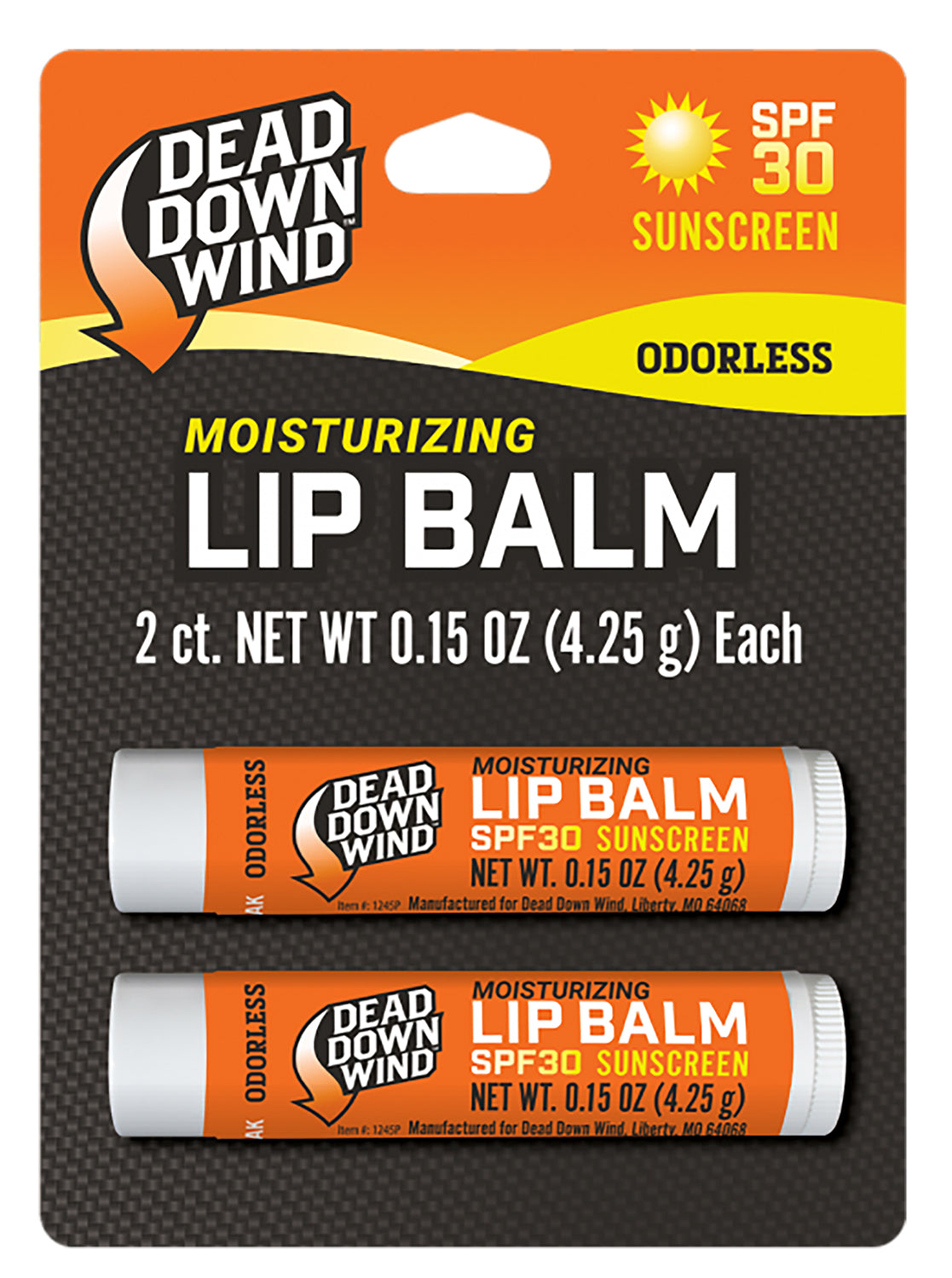 Dead Down Wind 1249BC 0.15 oz Odorless Lip Balm with Broad Spectrum SPF 30 Protection