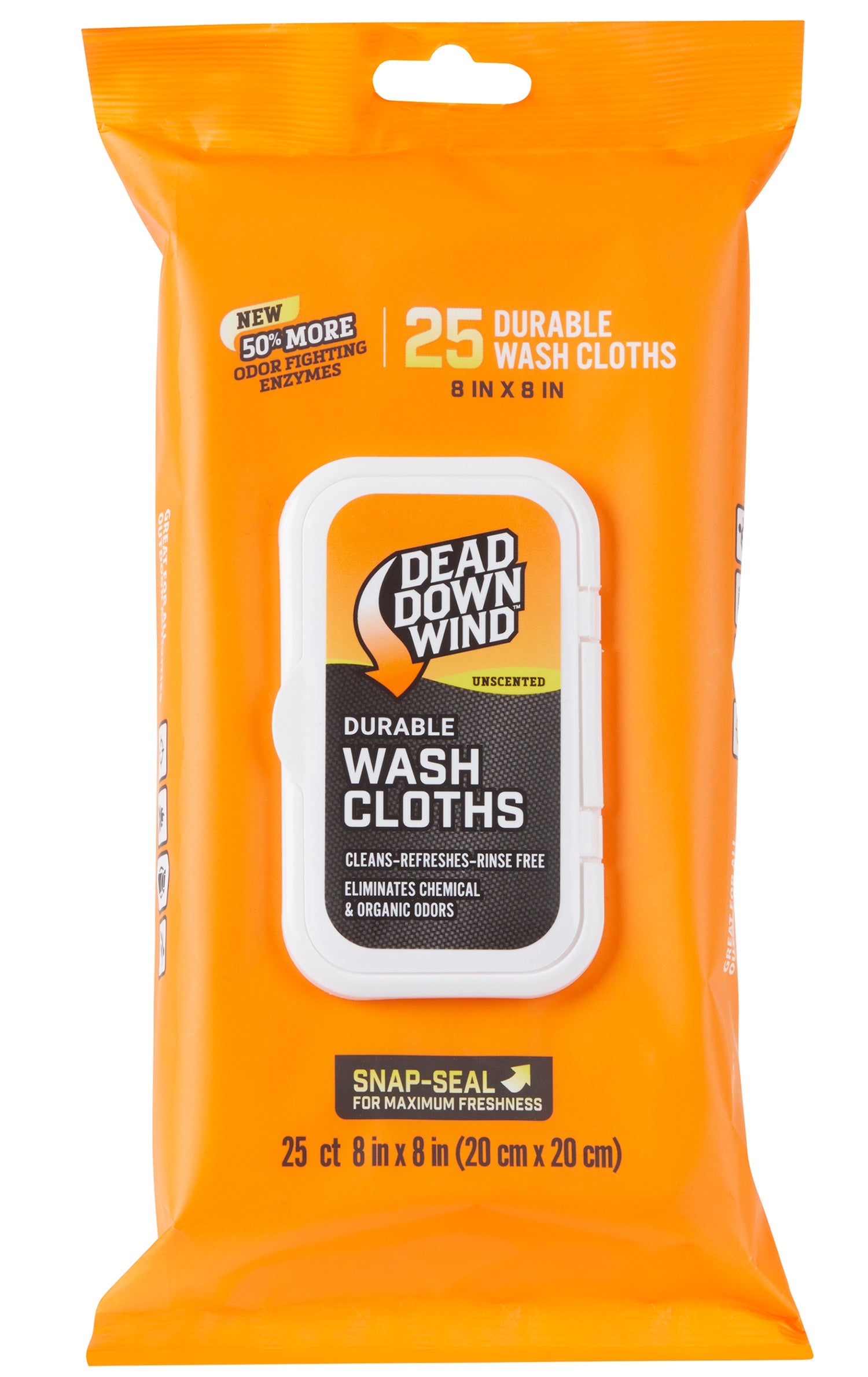Dead Down Wind 1355 Odor-Destroying Field Wash Cloths 25 Count Unscented Value Pack
