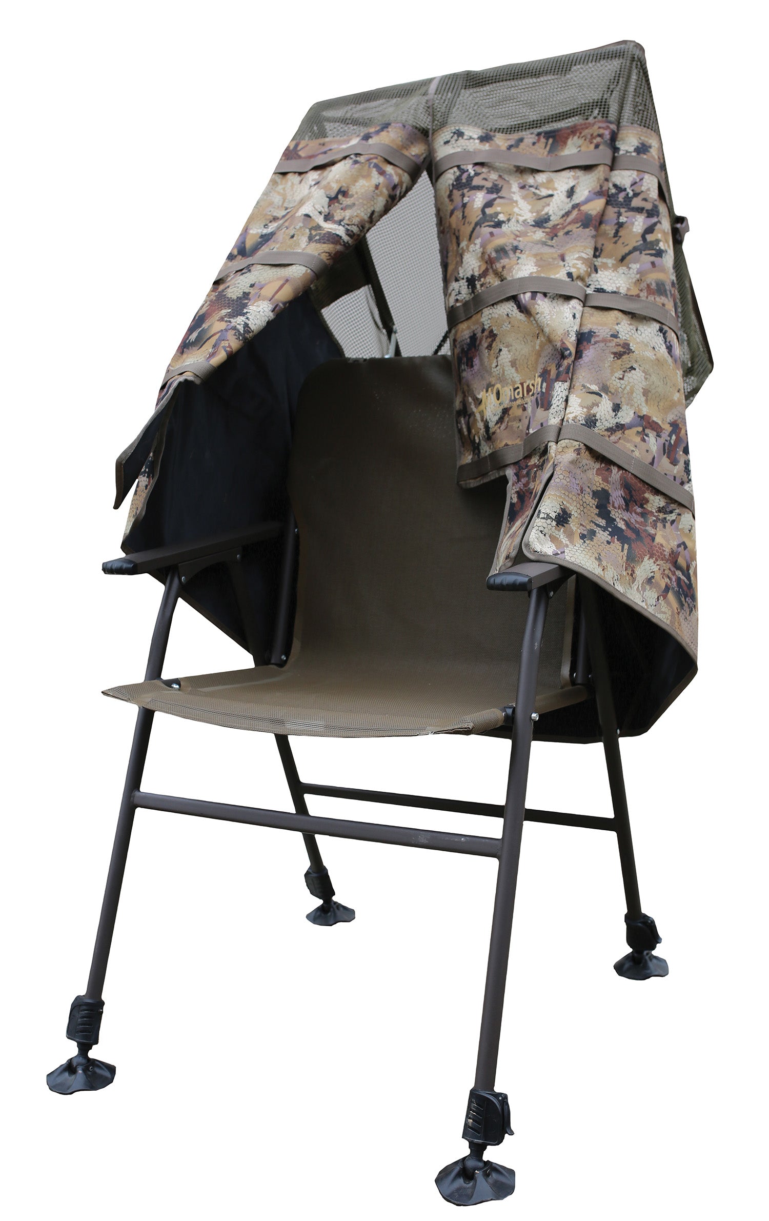MOmarsh 31518 Camo Invisi-Chair Adjustable Leg Shallow Water Hunting Blind