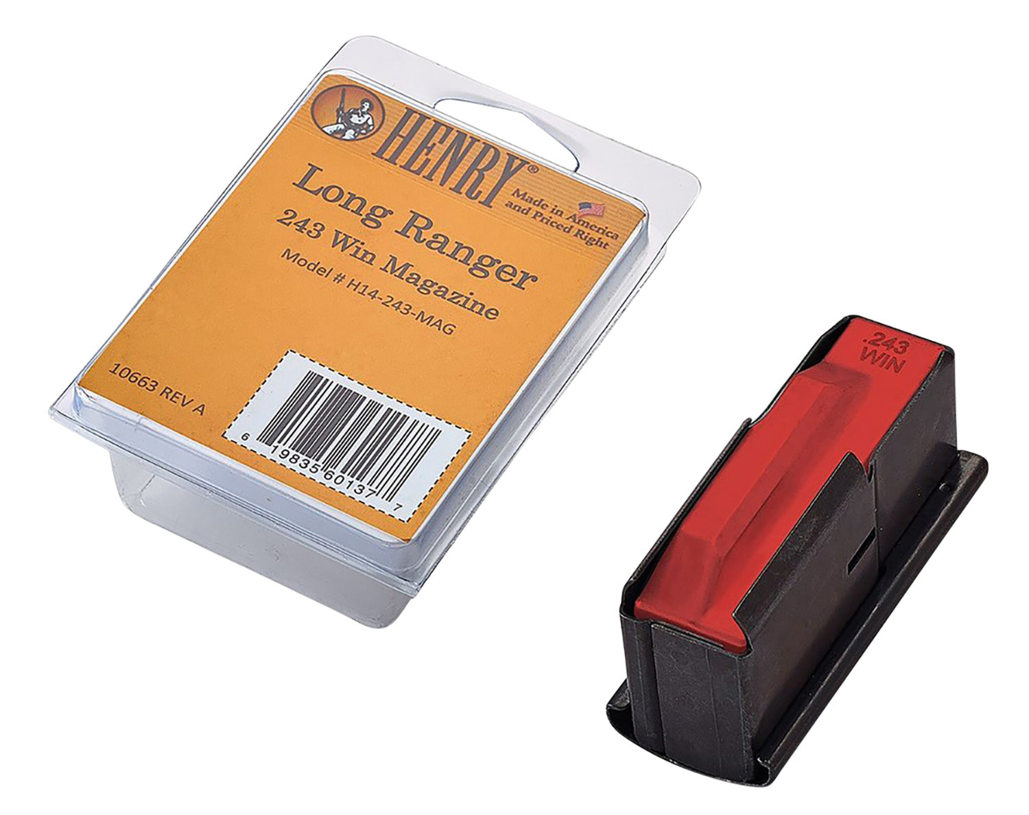 Henry H14243MAG Long Ranger Replacement Magazine 4rd .243 Winchester Blued Steel