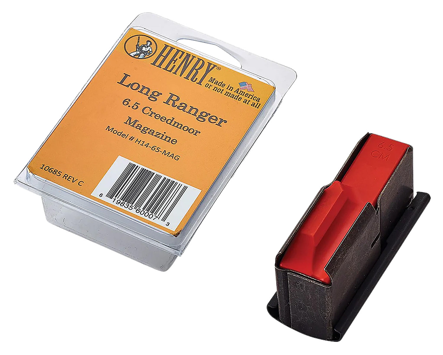 Henry H1465MAG Long Ranger Replacement Magazine 4rd 6.5mm Creedmoor Blued Steel