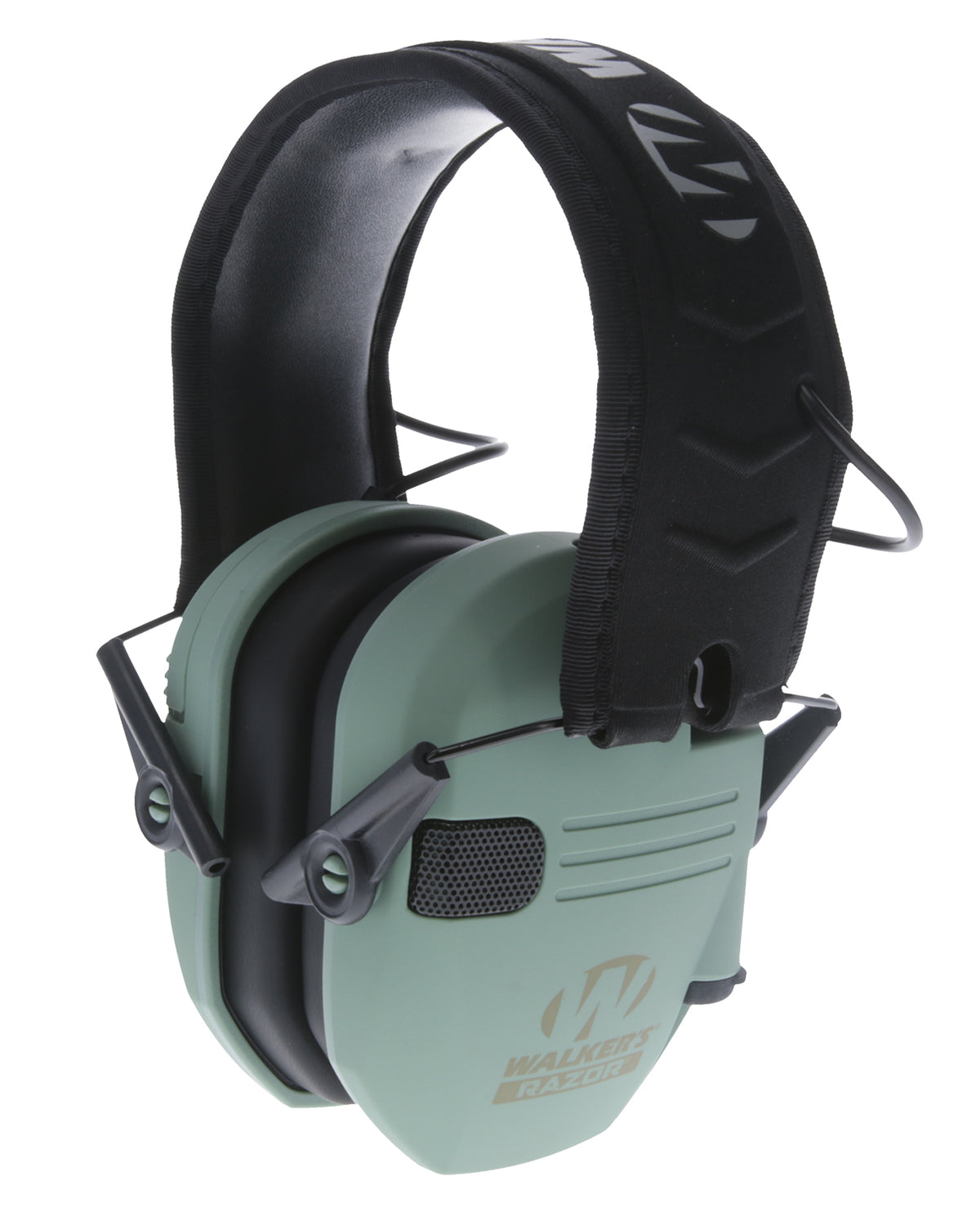 Walker's GWPRSEMSGN 23 dB Razor Slim Electronic Muff Sage Green Black HD Speakers