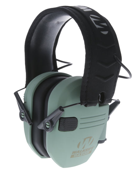 Walker's GWPRSEMSGN 23 dB Razor Slim Electronic Muff Sage Green Black HD Speakers