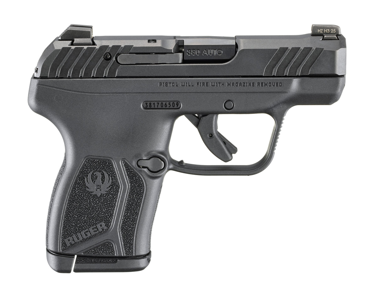 Ruger 13760 LCP Max Compact Frame 380 ACP 10+1 2.80" Black Oxide Alloy Steel Barrel, Black Nitride Alloy Steel Serrated Slide, Black Polymer Frame, Textured Grip, Manual Safety