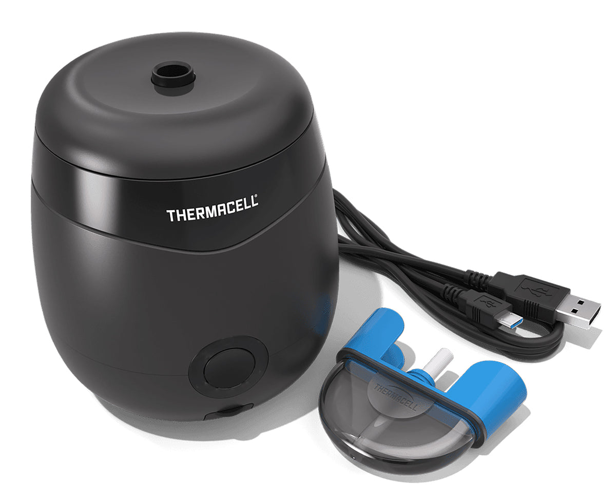 Thermacell E55X Rechargeable Mosquito Repellent Device Charcoal 20 ft Zone Scent-Free 12-Hour Cartridge