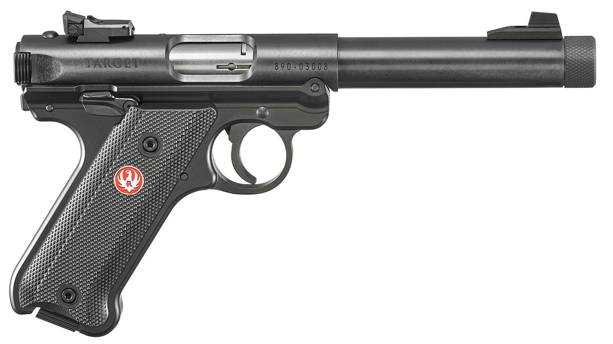 Ruger 40178 Mark IV Target Sports South Exclusive 22 LR 10+1 5.50" Blued Threaded Bull Barrel, Blued Aluminum Frame, Black Checkered Polymer Grip, Right Hand, Two Magazines
