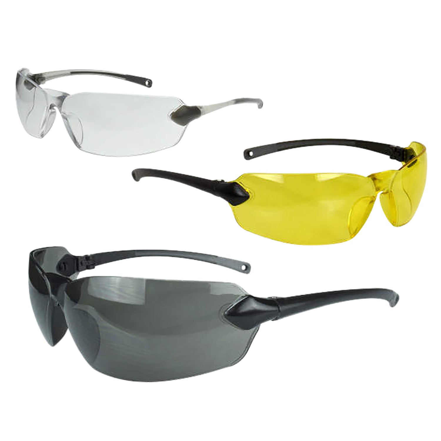 Radians Overlook OV3114CS 3-Pack Shooting Eyewear Clear/Smoke/Amber Lens Multi-Frame