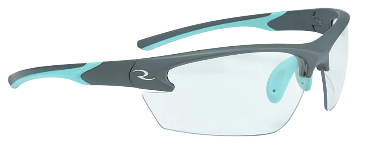 Radians WS2310CS Ladies Shooting Eyewear Clear Lens Gray with Aqua Accent Frame
