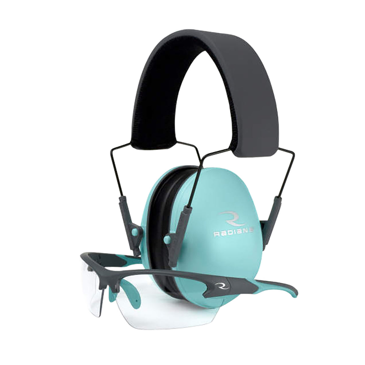 Radians LS0820CKCS G4 Youth Protective Eyewear Clear Lens Charcoal Gray Aqua Frame