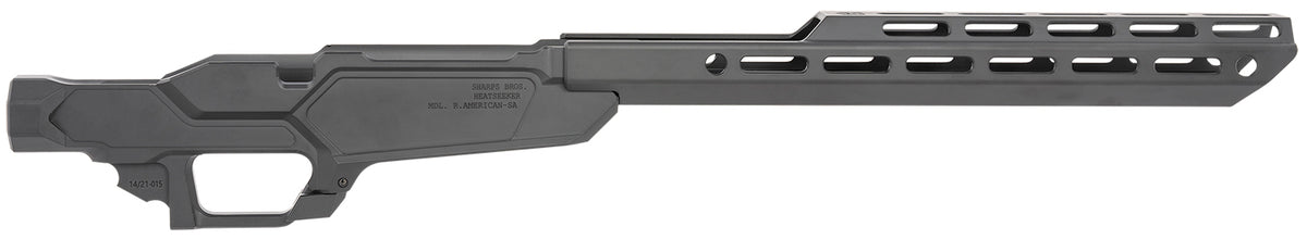 Sharps Bros SBC02 Heatseeker Chassis Stock Ruger American Rifle 6061-T6 Aluminum Matte Black Cerakote