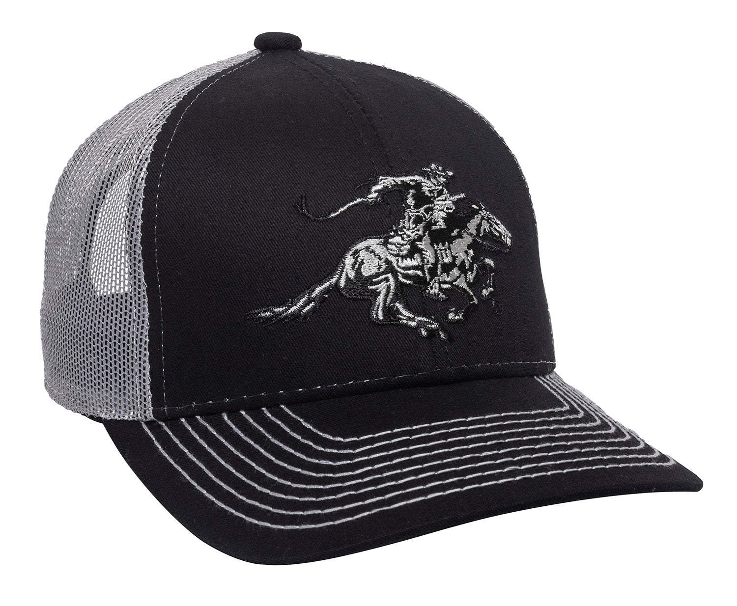 Winchester WIN46B Structured Cotton Twill Cap Black/Light Gray Pro Round Crown OSFA