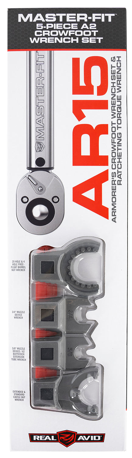 Real Avid AVMF5WS 5 Piece Master-Fit Crowfoot Wrench Set AR-Platform Gray/Red