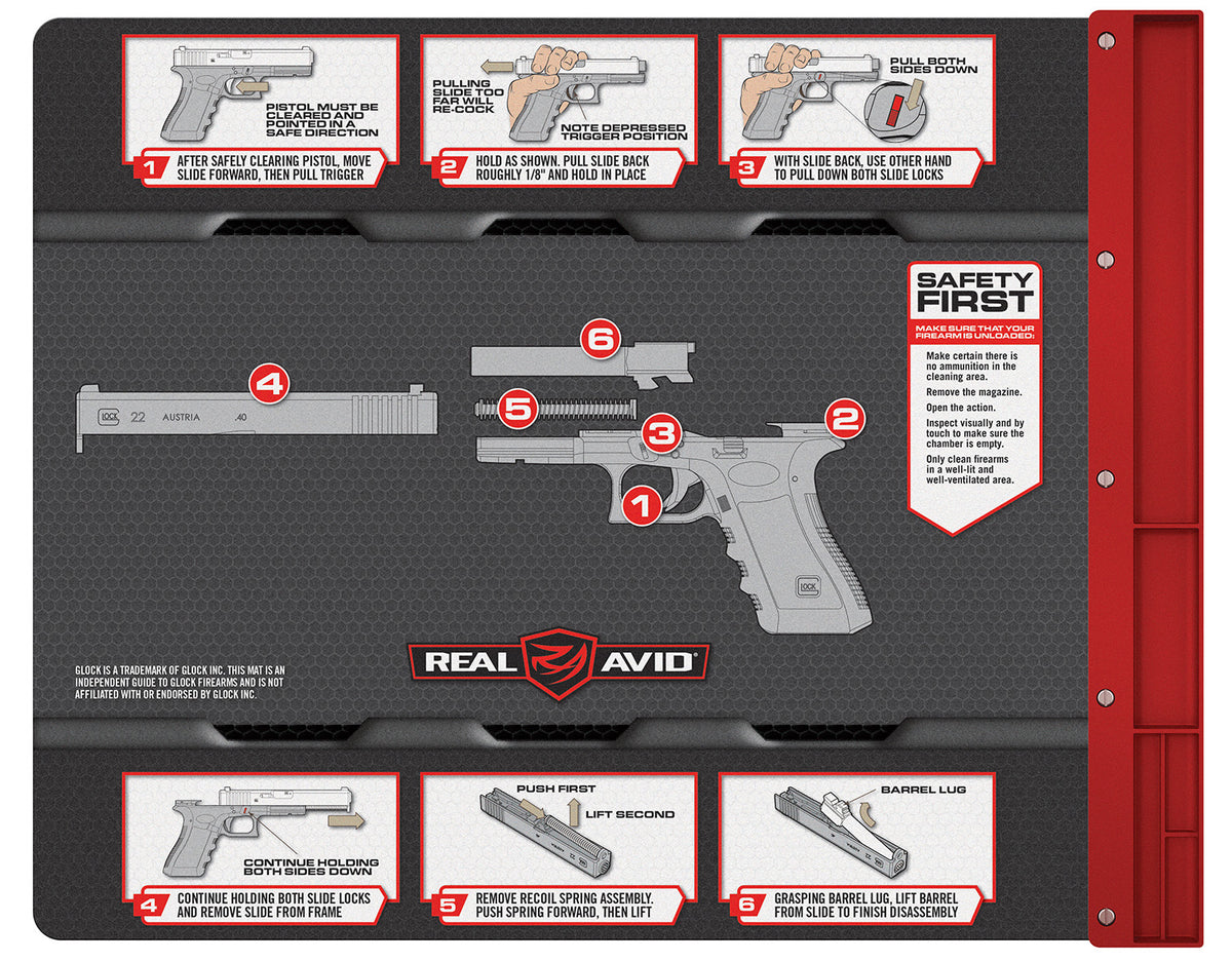 Real Avid Glock Smart Cleaning Mat Oil-Resistant Non-Slip Rubber 19 x 16 Inch