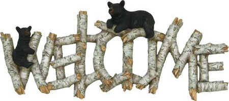 Rivers Edge Birch Bear Decorative Welcome Plaque