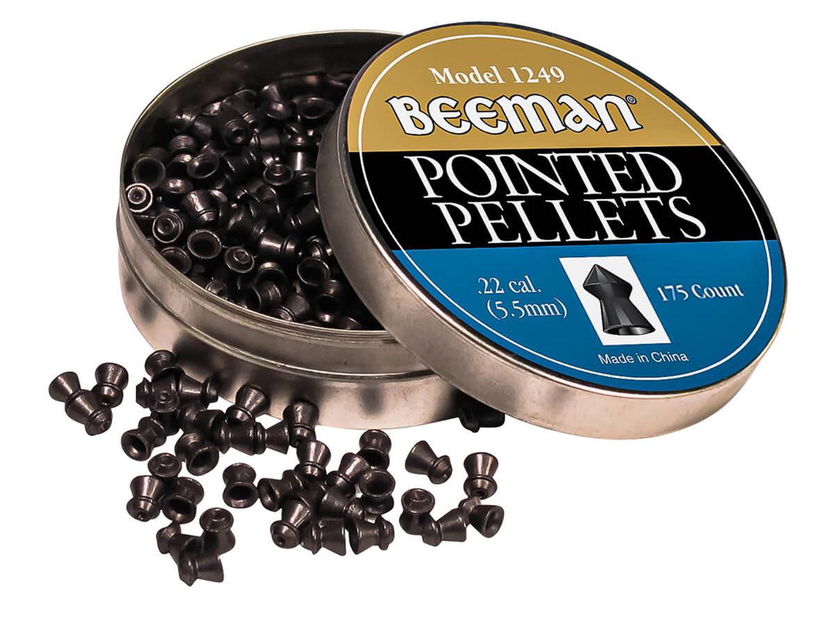 Beeman 1249 .22 Caliber Pointed Lead Pellets Airgun Ammunition 175/Tin