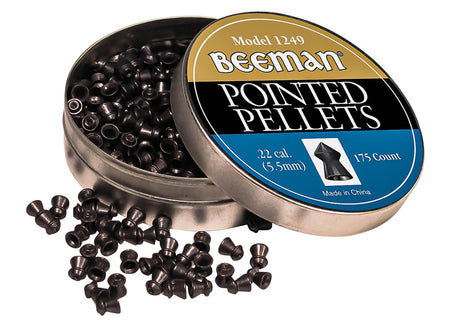 Beeman 1249 .22 Caliber Pointed Lead Pellets Airgun Ammunition 175/Tin
