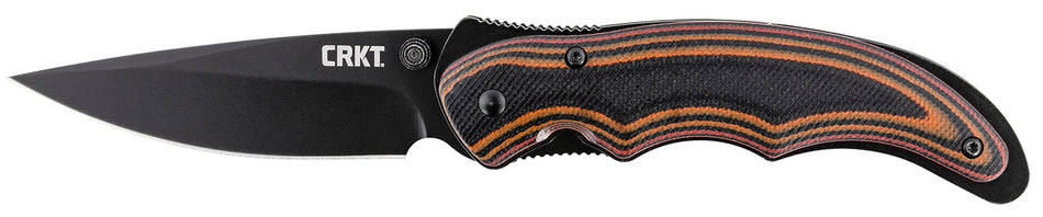 CRKT 1105K Endorser 3.18in Folding Drop Point Plain Black Oxide Stainless Blade Multi-Color G10 Handle and Clip