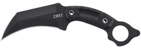 CRKT 2630 DU Hoc 5.10in Fixed Recurve Plain Black Powder Coated SK-5 Steel Blade Black Textured G10 Handle Includes Sheath