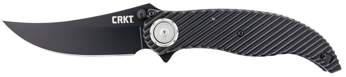 CRKT 2640 Clever Girl 4.10in Folding Plain Black Powder Coated D2 Steel Blade Black G10 Handle Includes Pocket Clip