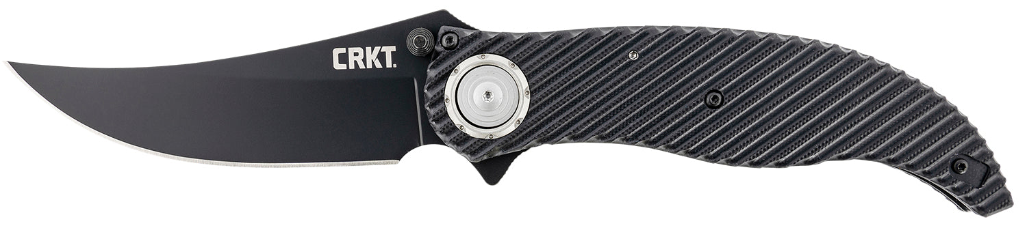 CRKT 2640 Clever Girl 4.10in Folding Plain Black Powder Coated D2 Steel Blade Black G10 Handle Includes Pocket Clip