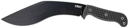 CRKT 2742 KUK 10.56in Fixed Recurve Plain Black Powder Coated 65Mn Carbon Steel Blade Black Textured GRN Handle and Sheath