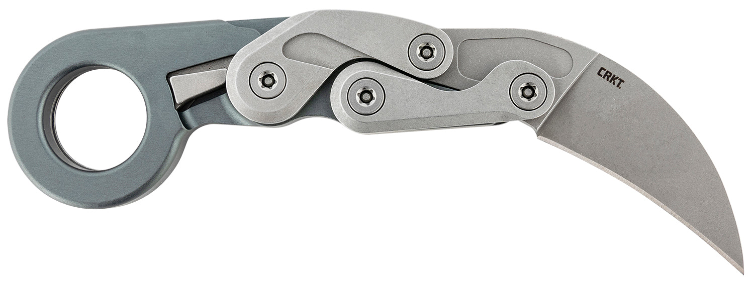 CRKT 4045 Provoke Compact 2.26in Folding Hawkbill Plain Stonewashed D2 Steel Blade Aluminum Handle Includes Pocket Clip