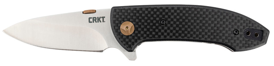 CRKT 4620 Avant 3.18in Folding Spear Point Plain Satin 8Cr14MoV SS Blade Black Carbon Fiber G10 Handle Includes Pocket Clip