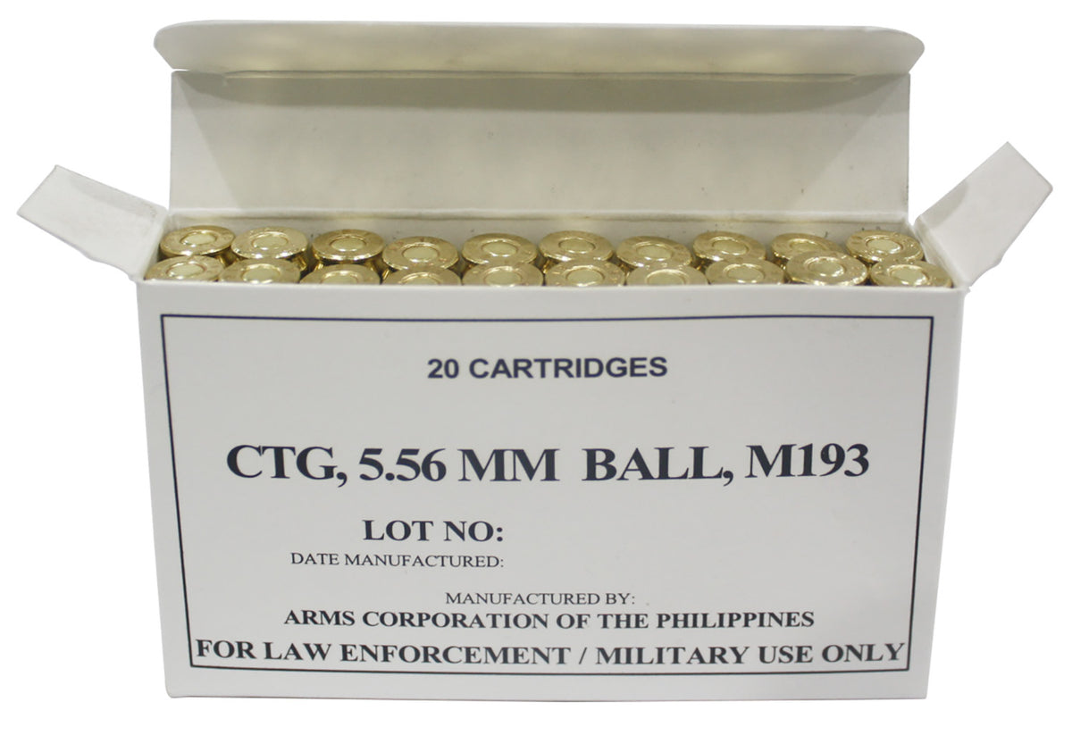 Armscor 5.56x45mm NATO Precision M193 55 grain Full Metal Jacket ammunition