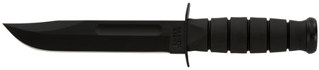 Ka-Bar 1211 7" Fixed Blade Fighting Utility Knife, Plain Black 1095 Cro-Van Steel, Kraton G Handle, Includes Sheath
