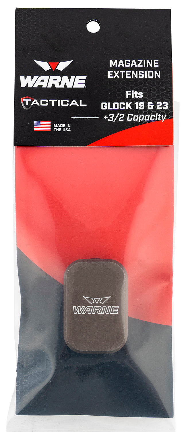 Warne Magazine Extension for Glock 19 23 Magazines FDE Hardcoat Anodized Adds 3rds 9mm Luger