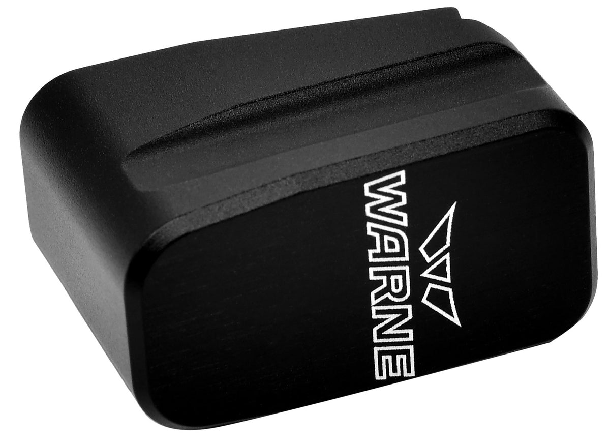 Warne Magazine Extension for Glock 43X 48 Magazines Black Hardcoat Anodized Adds 2 Rounds